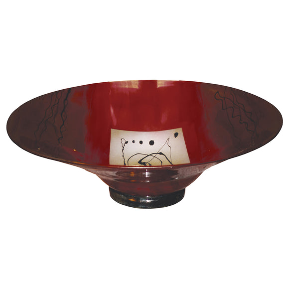 Red Gold Glass Bowl