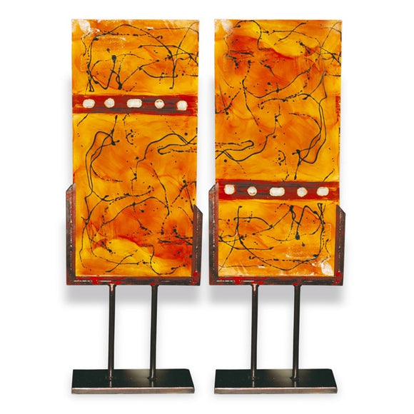 Red Gold Accent Panels | Set of 2