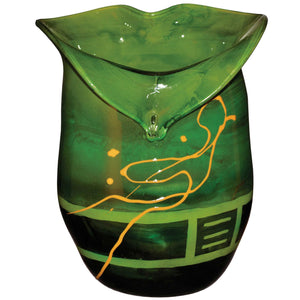 Iguana Green Heart Glass Vase