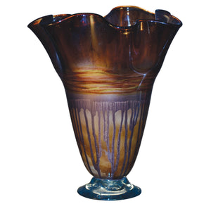 Riviera Sand Ruffle Glass Vase