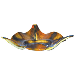 Feather Gold Triangle Glass Bowl