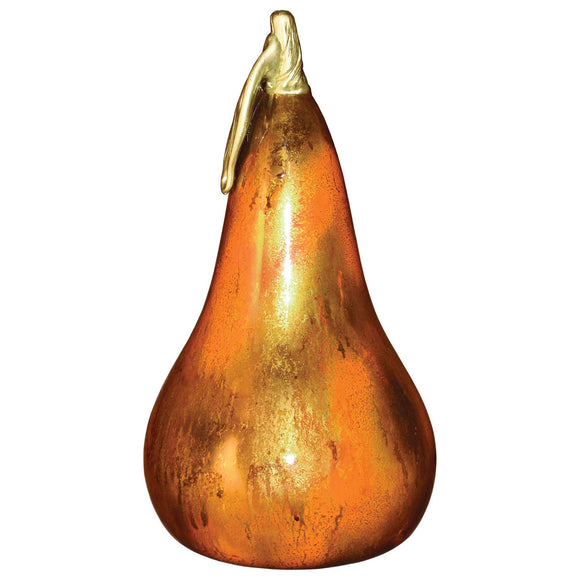 Feather Gold Glass Pear