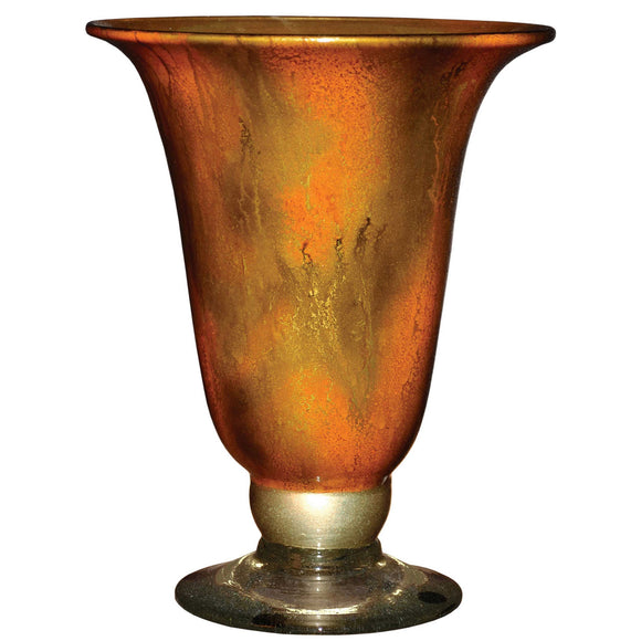 Feather Gold Glass Urn