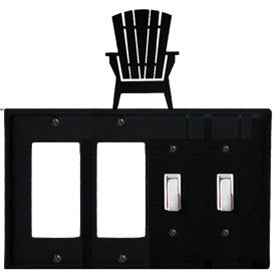 Wrought Iron Adirondack Combination Cover - Double GFI Left with Double Switch Right