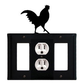Rooster Combination Cover - Center Outlet with Left & Right GFI
