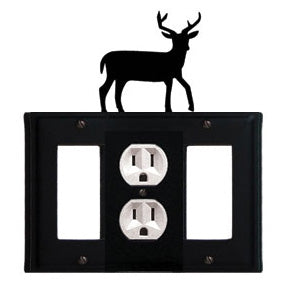 Deer Combination Cover - Single Center Outlet With Left And Right GFI