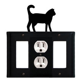 Cat Combination Cover - Single Center Outlet With Left And Right GFI