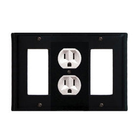 Plain Combination Cover - Single Center Outlet With Left And Right GFI
