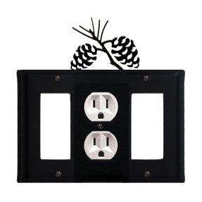 Pinecone Combination Cover - Center Outlet with Left & Right GFI