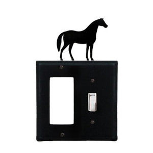 Horse Combination Cover - Single GFI With Single Switch