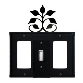 Leaf Fan Combination Cover - Center Switch with Left & Right GFI
