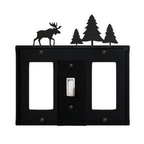 Moose & Pine Combination Cover - Center Switch w/Left & Right GFI