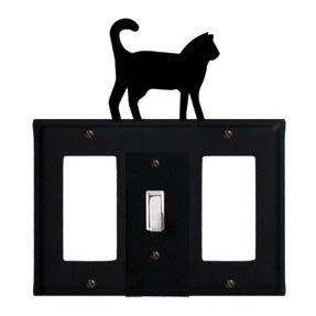 Cat Combination Cover - Single Center Switch With Left And Right GFI