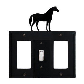 Horse Combination Cover - Single Center Switch With Left And Right GFI