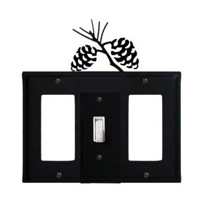 Pinecone Combination Cover - Center Switch With Left & Right GFI