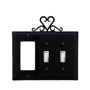 Heart Combination Cover - Single GFI With Double Switch