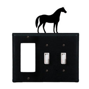 Horse Combination Cover - Single GFI With Double Switch