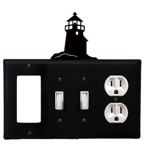 Lighthouse Combination Cover - GFI With Double Switch Center And Outlet