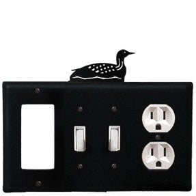 Loon Combination Cover - GFI With Double Switch Center And Outlet