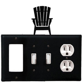 Adirondack Combination Cover - GFI With Double Switch Center And Outlet