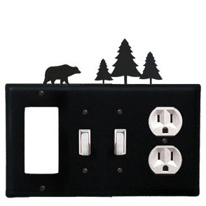 Bear Combination Cover - GFI With Double Switch Center And Outlet