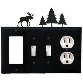 Moose & Pine Combination Cover - GFI, Double Switch, Outlet