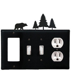 Bear & Pine Tree Combination Cover - GFI, Double Switch, Outlet