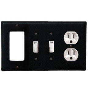 Plain Combination Cover - GFI With Double Switch Center And Outlet