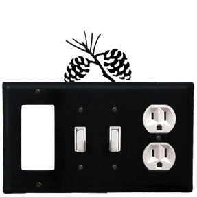 Pinecone Combination Cover - GFI With Double Switch Center And Outlet