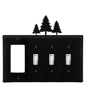 Pine Trees Combination Cover - GFI With Triple Switch