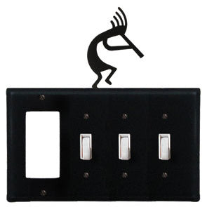 Kokopelli Combination Cover - GFI With Triple Switch