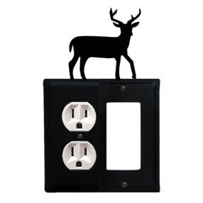 Deer Combination Cover - Single Left Outlet With Single Right GFI