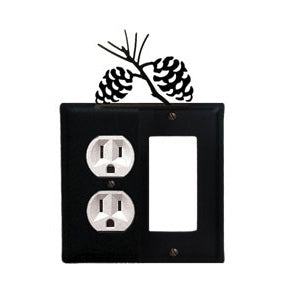 Pinecone Combination Cover - Single Left Outlet With Single Right GFI