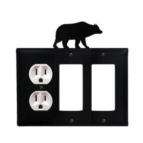 Bear Combination Cover - Single Left Outlet With Double Right GFI