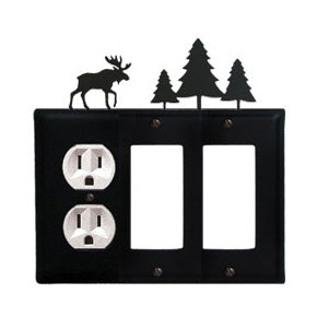 Moose & Pine Combination Cover - Left Outlet w/Double Right GFI