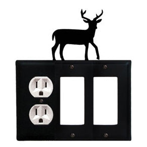 Deer Combination Cover - Single Left Outlet With Double Right GFI