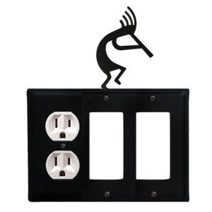 Kokopelli Combination Cover - Single Left Outlet With Double Right GFI