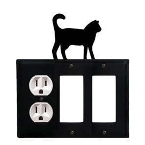 Cat Combination Cover - Single Left Outlet With Double Right GFI