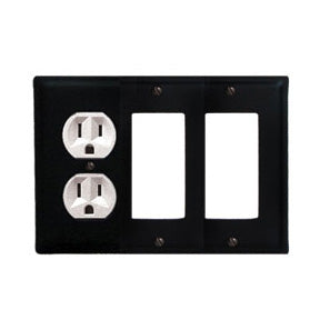 Plain Combination Cover - Single Left Outlet With Double Right GFI