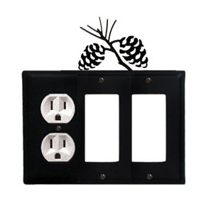 Pinecone Combination Cover - Single Left Outlet With Double Right GFI