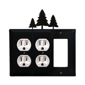 Pine Trees Combination Cover - Double Outlets With Single GFI