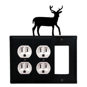 Deer Combination Cover - Double Outlets With Single GFI