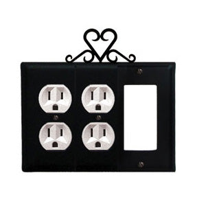 Heart Combination Cover - Double Outlets With Single GFI