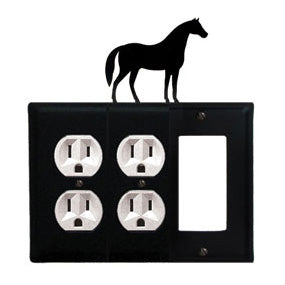 Horse Combination Cover - Double Outlets With Single GFI