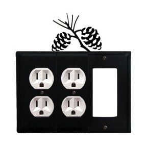 Pinecone Combination Cover - Double Outlets With Single GFI