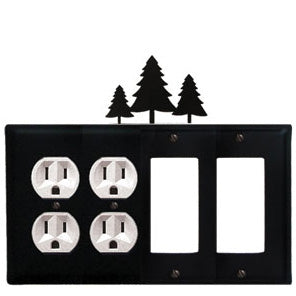 Pine Trees Combination Cover - Double Outlets With Double GFI
