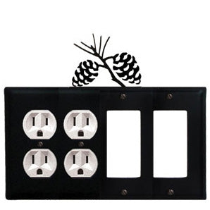 Pinecone Combination Cover - Double Outlets With Double GFI