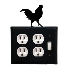 Rooster Combination Cover - Double Outlet With Single Switch