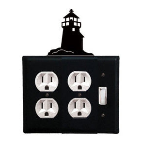 Lighthouse Double Outlet With Single Switch Combination Cover