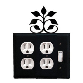 Leaf Fan Double Outlet With Single Switch Combination Cover